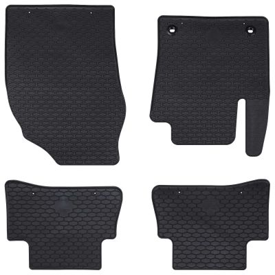 vidaXL Autokoberec 4 pcs Čierna Guma
