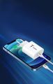 Wall charger t-phox ispeed 20W usb-c/lightning cable white