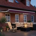 vidaXL Ručný rám markízy s LED Burgundská a biela 3,5 x 2,5 m
