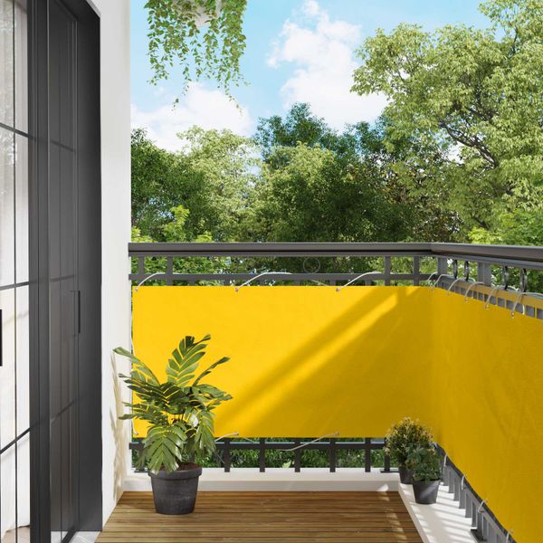 vidaXL Balkónová obrazovka Žltá 75 x 200 cm PU potiahnutý oxford alu