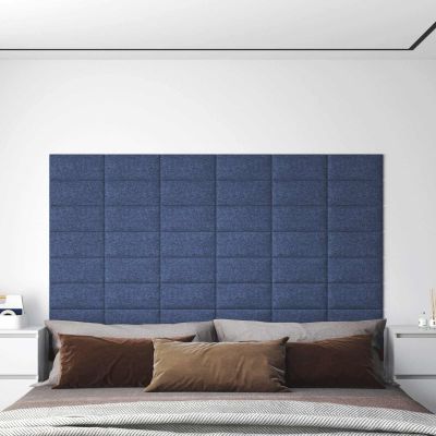 vidaXL Nástenný čelník 12 pcs 30 x 15 cm Modrá látka