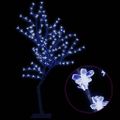 vidaXL Vianočný stromček 128 LED modré svetlo kvety čerešne 120 cm