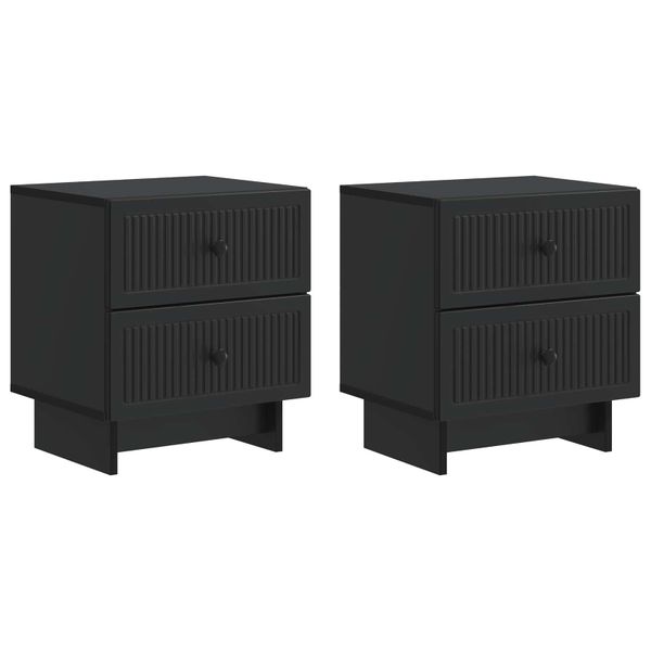 vidaXL Nočný stolík 2 pcs Čierna 43 x 34,5 x 47,5 cm Kompozitné drevo