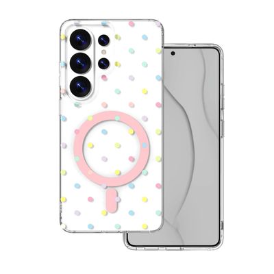 Puzdro Bubble Dots Mag pre Samsung S26 Ultra biela