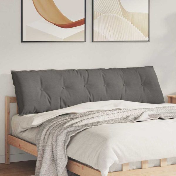 vidaXL Poduška na chrbát Svetlosivá 180 x 50 cm Kordúrová tkanina