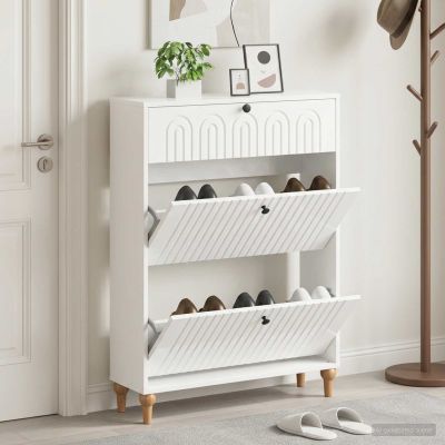 vidaXL Skriňa na topánky ALKMAAR 78 x 24 x 103 cm Kompozitné drevo