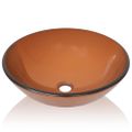 vidaXL Umývadlo z tvrdeného skla, 42 cm, hnedé