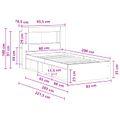 vidaXL Rám postele so skladom Staré drevo 80 x 200 cm Kompozitné drevo