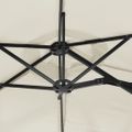 vidaXL Záhradný slnečník, dvojitá strieška+LED, pieskový 316x145 cm