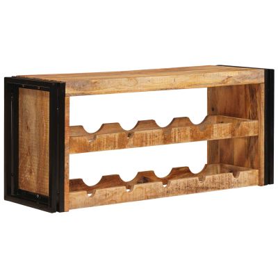 vidaXL Regál na víno Hnedá 100 x 45 x 33 cm Masívne hrubé mango drevo