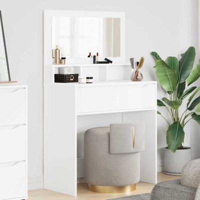 vidaXL Toaletné stolíky do spálne so zásuvkou Biela 80 x 39,6 x 135 cm