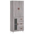 vidaXL Vysoká skrinka sivý dub sonoma 69,5x34x180 cm spracované drevo