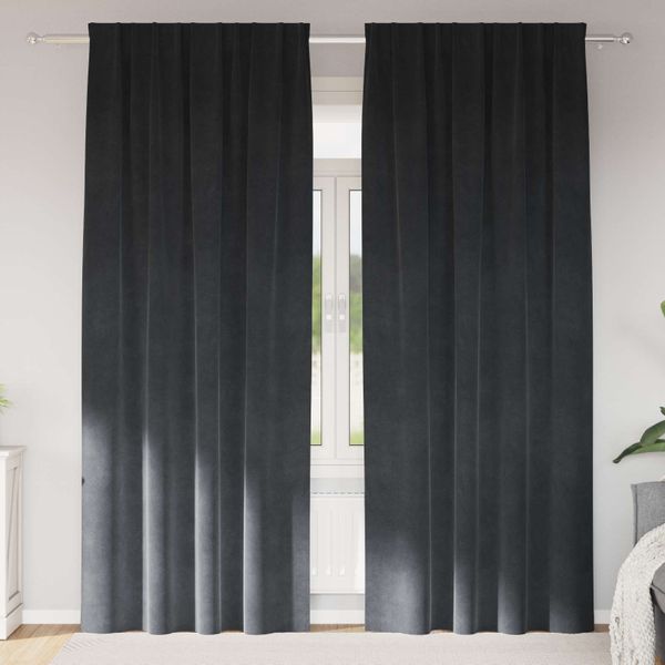 vidaXL Zatemňovacie závesy 2 pcs Svetlosivá 140 x 260 cm Zamat