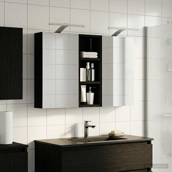vidaXL Set kabinetov do kúpeľne s poličkou 3 pcs 80 x 10,5 x 50 cm