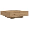 vidaXL Stolík pod TV s LED pásikmi Dub artisan 100 x 100 x 31 cm