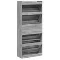 vidaXL Botník so 4 výklopnými zásuvkami sivý dub sonoma 80x34x187,5 cm