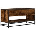 vidaXL TV skrinka dymový dub 91x40x46 cm kompozitné drevo a kov