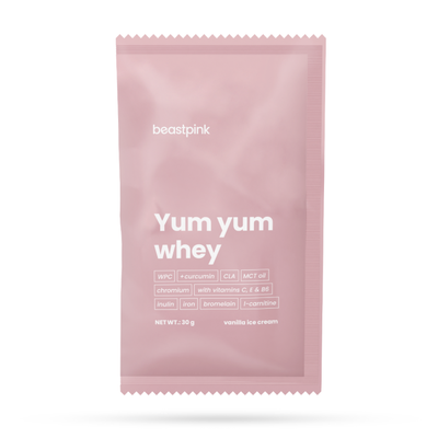 Yum Yum Whey - BeastPink + darček, vanilková zmrzlina, 30 g