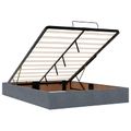 vidaXL Ottoman posteľ s matracom a LED Tmavosivá 140 x 190 cm Zamat