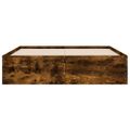 vidaXL Posteľný rám so zásuvkami dymový dub 135x190cm kompozitné drevo