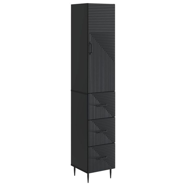 vidaXL Sada skríň 2 pcs Čierna 33 x 34,5 x 90 cm Kompozitné drevo