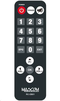 Mascom diaľkový ovládač MC720T2 HD DB01 - SENIOR ovládanie