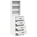 vidaXL Highboard Biela 40 x 41 x 135 cm Kompozitné drevo