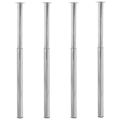 vidaXL Teleskopické stolové nohy 4 ks chrómové 710 mm – 1100 mm