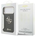 Puzdro Guess Fixed Glitter Big 4G Metal Frame pre iPhone 17 Pro Max čierne
