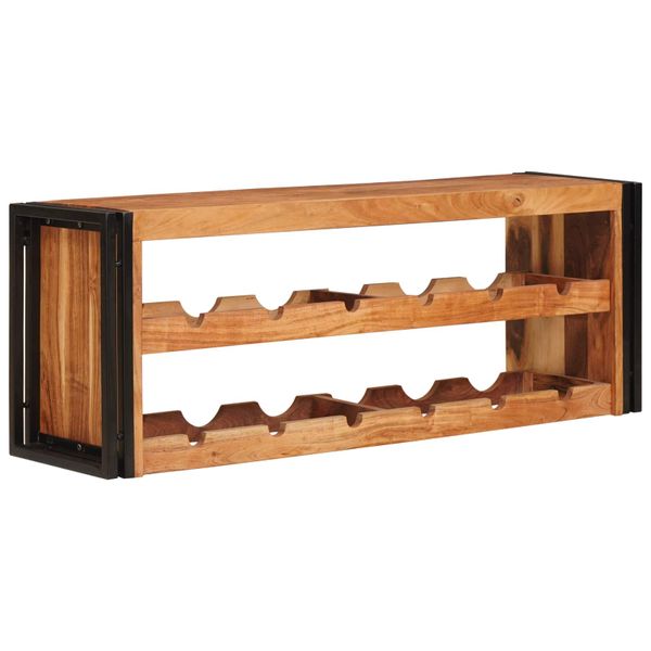 vidaXL Regál na víno Hnedá 120 x 45 x 33 cm Pevné akáciové drevo