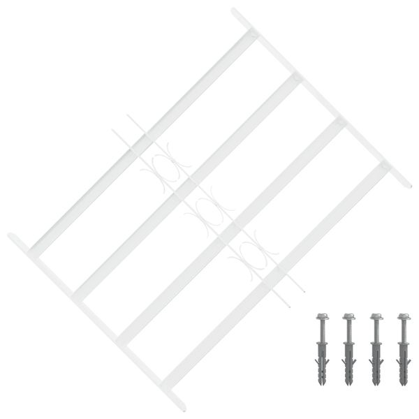 vidaXL Bezpečnostné mreže na okná so 4 priečnymi tyčami 3 pcs 43-74 cm