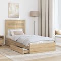 vidaXL Úložná posteľ Sonoma dub 90 x 190 cm Kompozitné drevo