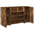 vidaXL Recepčný stôl dymový dub 180x50x103,5 cm kompozitné drevo
