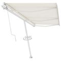 vidaXL Samostatne stojaca automatická markíza 600x300 cm krémová