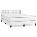 vidaXL Boxspring posteľ s matracom biely 140x190 cm umelá koža