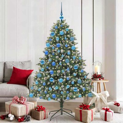 vidaXL Umelý vianočný stromček Zelená 180 cm PVC, plast a oceľ