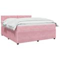 vidaXL Posteľ boxspring s matracom Ružová 160 x 200 cm Zamat