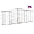 vidaXL Oblúkové gabiónové koše 8ks 300x30x100/120cm pozinkované železo