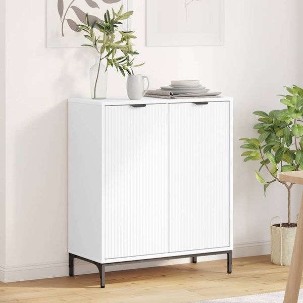 vidaXL Servírovacia skriňa Biela 69,5 x 33 x 82 cm Kompozitné drevo