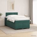 vidaXL Posteľ boxspring s matracom Tmavozelená 120 x 200 cm Zamat