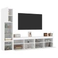 vidaXL 4-dielne TV nástenné skrinky s LED biele kompozitné drevo