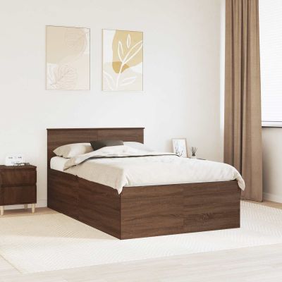 vidaXL Rám postele Hnedý dub 120 x 200 cm Kompozitné drevo