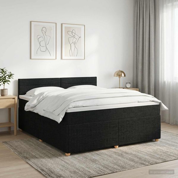 vidaXL Posteľ boxspring s matracom Čierna 140 x 200 cm Látka