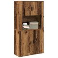 vidaXL Highboard Staré drevo 80 x 33 x 150 cm Kompozitné drevo