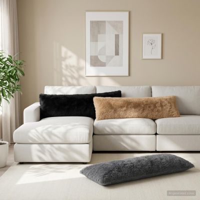 vidaXL Podložka s vankúšom HEERLEN Čierna 40 x 145 cm PV fleece