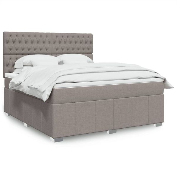 vidaXL Posteľný rám boxspring s matracom sivohned 180x200 cm látka
