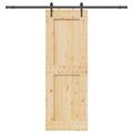 vidaXL Posuvné dvere NARVIK Prírodná a čierna 80 x 210 cm (213,5 cm)
