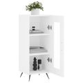 vidaXL Komoda biela 34,5x34x90 cm spracované drevo