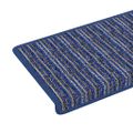 vidaXL Samolepiace schodové rohože 15 ks 65 x 21 x 4 cm Non-Slip Modrá