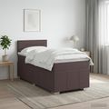 vidaXL Posteľ boxspring s matracom Tmavohnedá 90 x 200 cm Látka